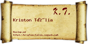Kriston Tália névjegykártya